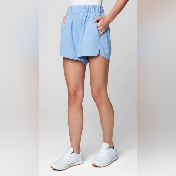 BlankNyc Linen High Rise Pull On Shorts Blue Size Small - Picture 5 of 9